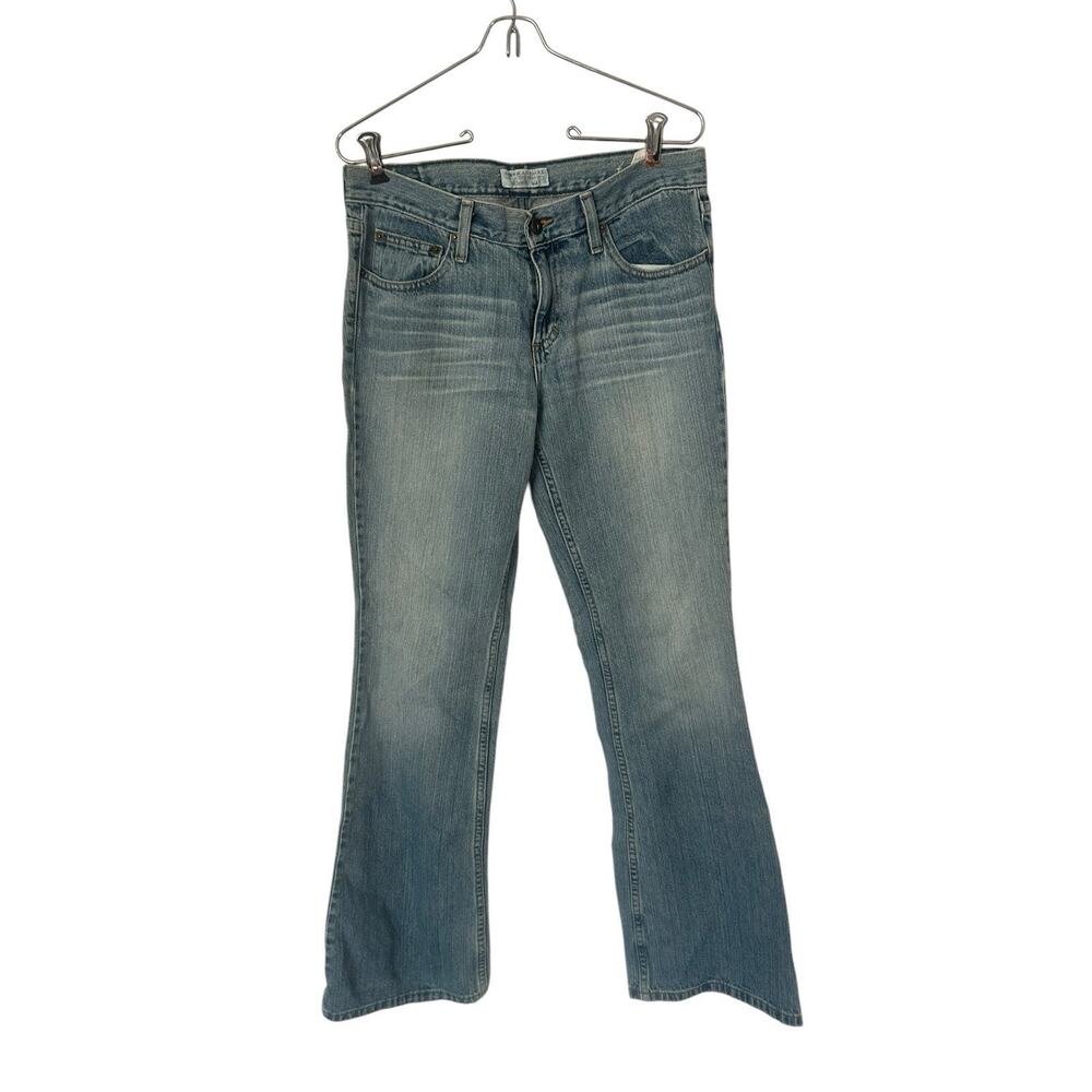 VTG Y2K American Eagle Flare Jeans Womens Sz 6 Light Wash Favorite Fit Distresse
